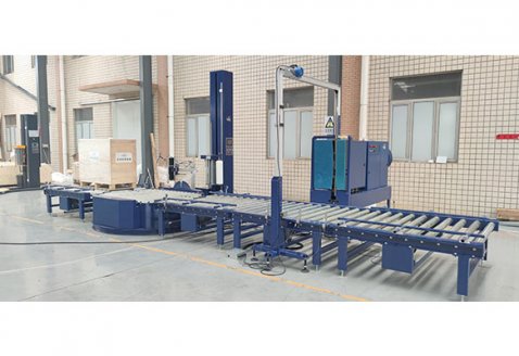 紙卷托盤在線捆扎纏繞包裝線